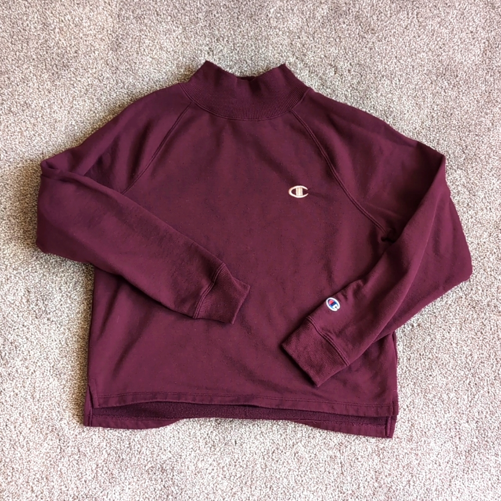 Champion mockneck plum sweatshirt Small